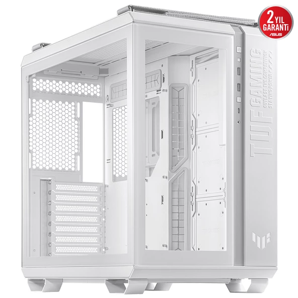 ASUS TUF GAMING GT502 PANAROMIK TEMPERLI CAM USB TYPE-C ATX / MICRO-ATX / MINI-ITX FANLI BEYAZ KASA ürün görseli 1