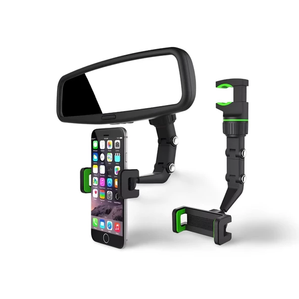 Cosmostech Araç Dikiz Aynası Telefon Tutucu Standı 360° Derece Ayarlanabilir, Masaüstü, Koltuk Arkası Telefon Tutacağı Car Holder ürün görseli 1