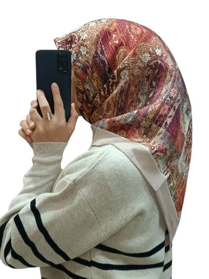 LEVİDOR İ-3837 TWİLL İPEK EŞARP - Resim 7