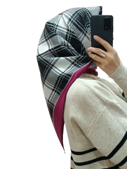 LEVİDOR İ-3843 TWİLL İPEK EŞARP - Resim 7