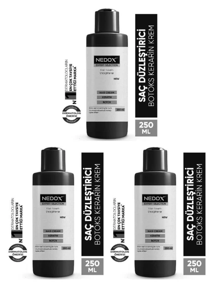 NEDOX 3 Adet Saç Düzleştirici,şekillendirici Keratin Botoks Krem 250 ml ürün görseli 1
