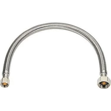 Çelik Bağlantı Spirali Nipelli Flex Hortumu 1/2-1/2 100cm ürün görseli 1