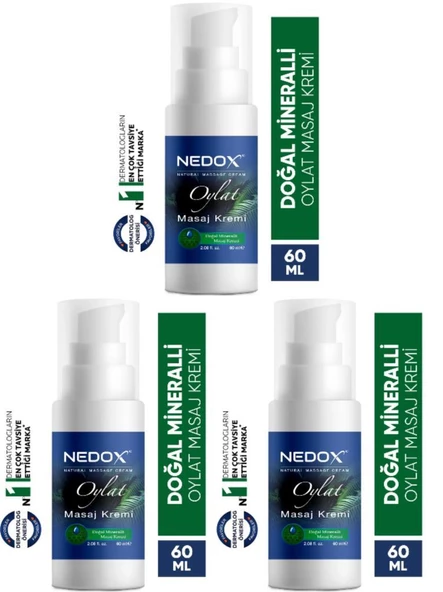 NEDOX 3 Adet Doğal Mineralli Ağrı Kesici Oylat Masaj Kremi 60 Ml ürün görseli 1
