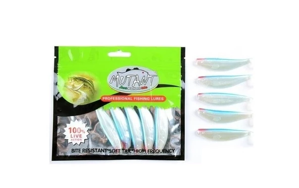 Captain Mutant 3505 7,8 cm Silikon Balık Suni Yem 5'li Paket - Turna Levrek Silikonu ürün görseli 1