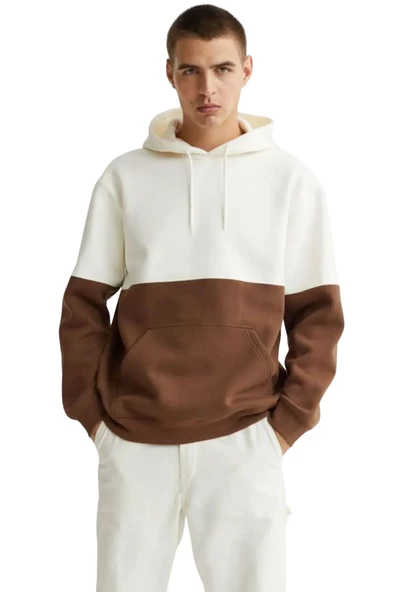Erkek Parçalı Oversize Kapşonlu Sweatshirt ürün görseli 1