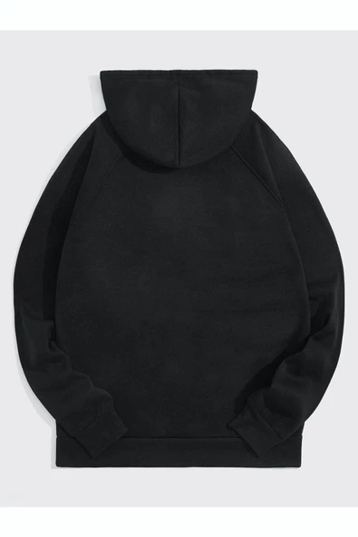 Tavşan Baskılı Oversize Kapüşonlu Sweatshirt - Resim 9