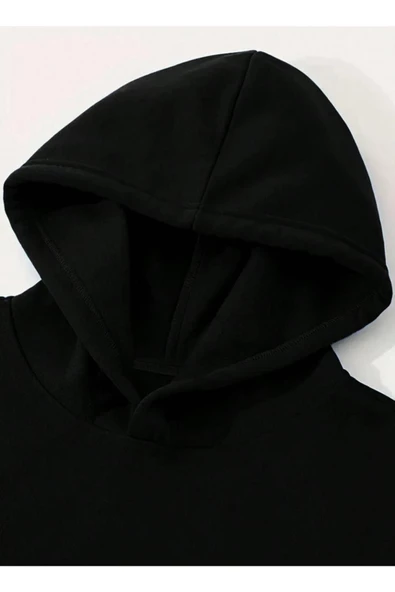 Erkek Monaco Baskılı Oversize Kapşonlu Sweatshirt - Resim 8