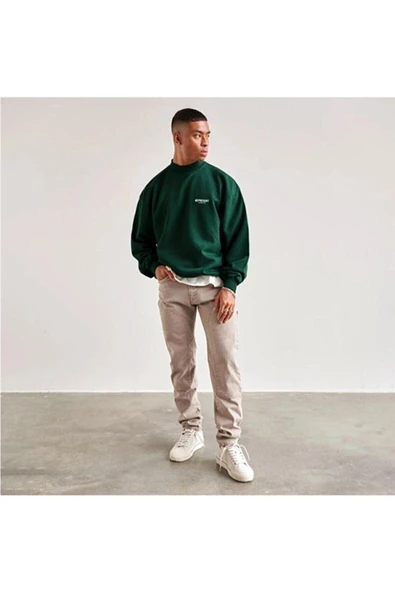 Erkek Represent Baskılı Oversize Bisiklet Yaka Sweatshirt - Resim 4