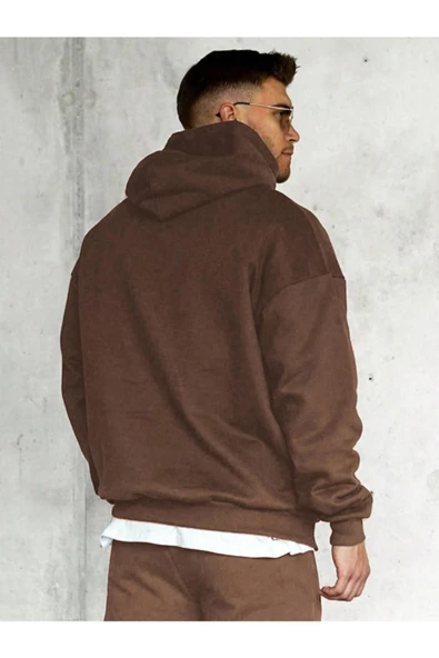 Erkek Believer Baskılı Oversize Kapşonlu Sweatshirt - Resim 6