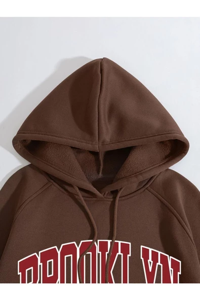 Brooklyn Baskılı Kapüşonlu Sweatshirt - Resim 11