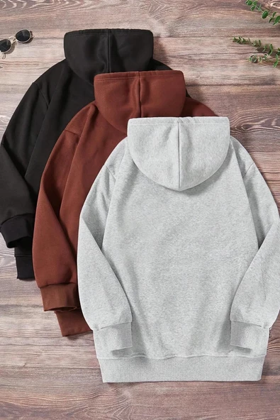 Unisex 3lü Hoddie Sweatshirt - Resim 2