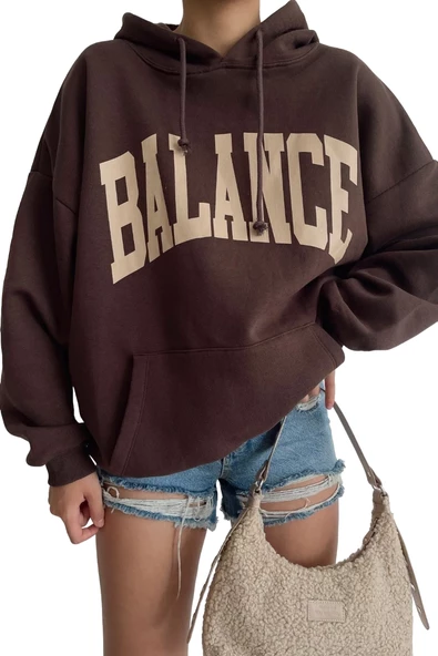 Kadın Kahverengi Balance Sweatshirt ürün görseli 1