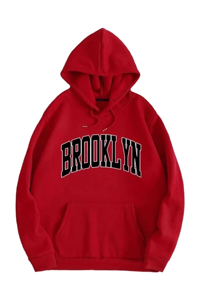 Brooklyn Baskılı Kapüşonlu Sweatshirt ürün görseli 1