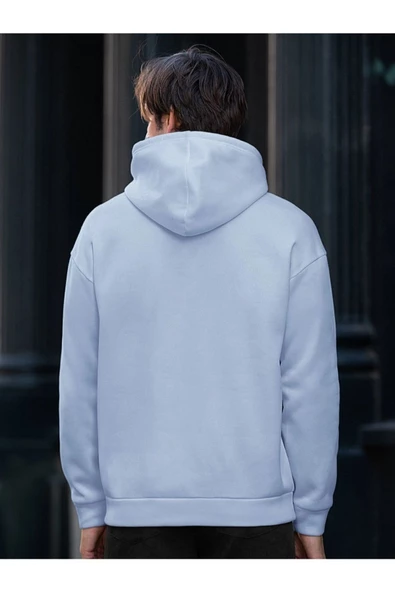 Erkek Awesome Baskılı Oversize Kapşonlu Sweatshirt - Resim 6