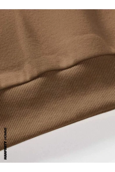 Erkek El Baskı Bisiklet Yaka Sweatshirt - Resim 11