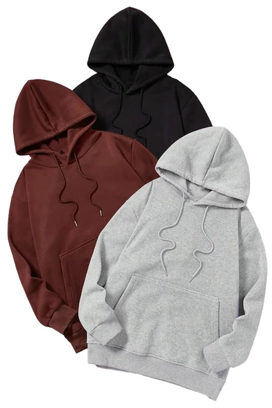 Unisex 3lü Hoddie Sweatshirt ürün görseli 1