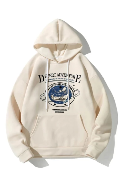 Kadın Desert Baskılı Kapüşonlu Sweatshirt ürün görseli 1
