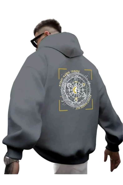 Erkek Avant Sırt Baskılı Oversize Kapşonlu Sweatshirt ürün görseli 1
