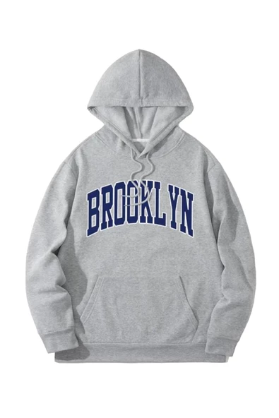 Brooklyn Baskılı Kapüşonlu Sweatshirt - Resim 2