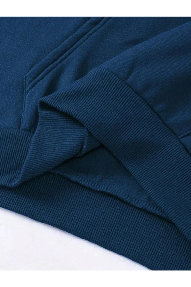 Erkek Monaco Baskılı Oversize Kapşonlu Sweatshirt - Resim 6