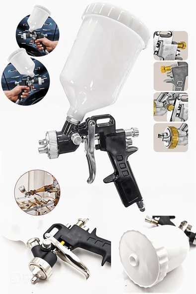 Premium Kalite Üstten Depolu Profesyonel 600 cc Boya Sprey Tabancası 1.8mm ürün görseli 1