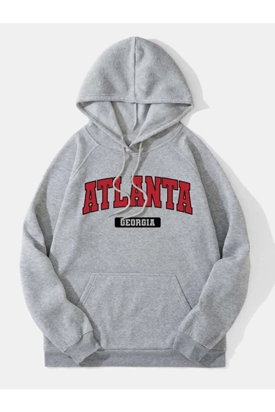 Unisex Atalanta Baskılı Oversize Kapşonlu Sweatshirt ürün görseli 1