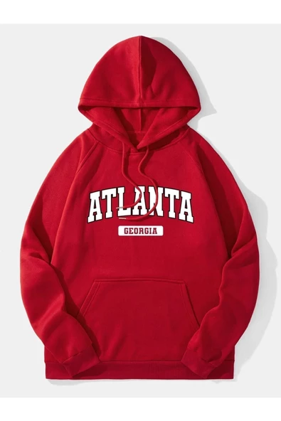 Unisex Atalanta Baskılı Oversize Kapşonlu Sweatshirt - Resim 10
