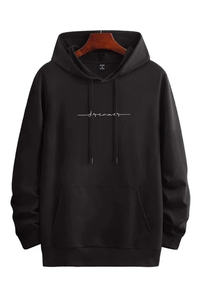 Unisex Dream Baskılı Oversize Kapüşonlu Sweatshirt - Resim 2