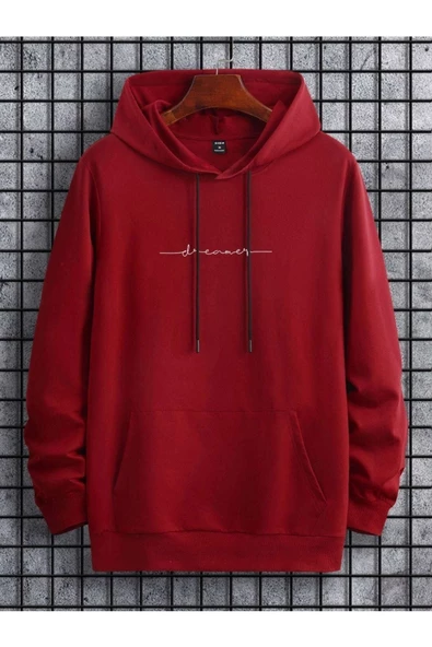 Unisex Dream Baskılı Oversize Kapüşonlu Sweatshirt - Resim 12
