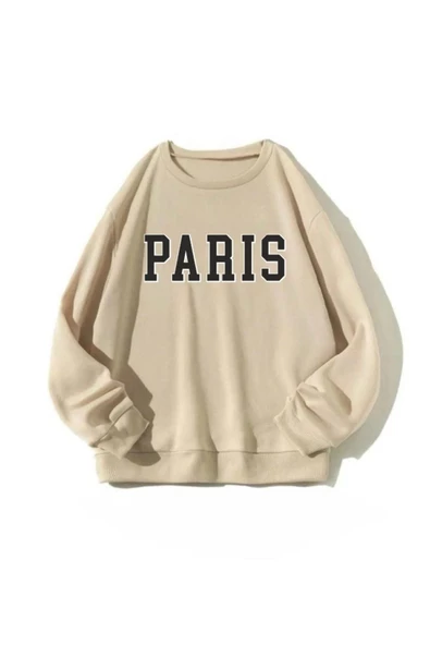Unisex Paris Bisiklet Yaka Sweatshirt ürün görseli 1