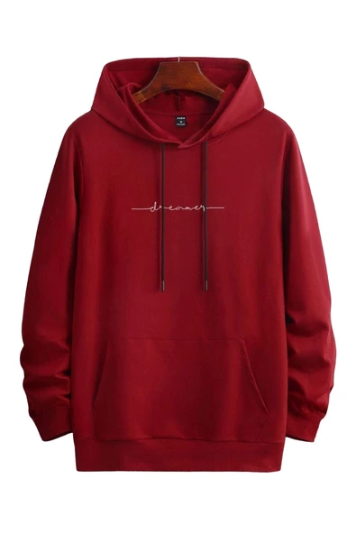 Unisex Dream Baskılı Oversize Kapüşonlu Sweatshirt - Resim 4