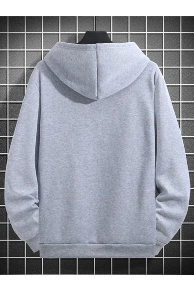 Unisex Paris Baskılı Kapşonlu Oversize Sweatshirt - Resim 4