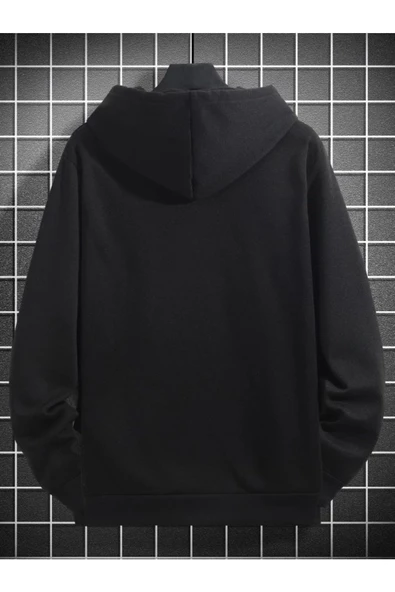 Unisex Paris Baskılı Kapşonlu Oversize Sweatshirt - Resim 6
