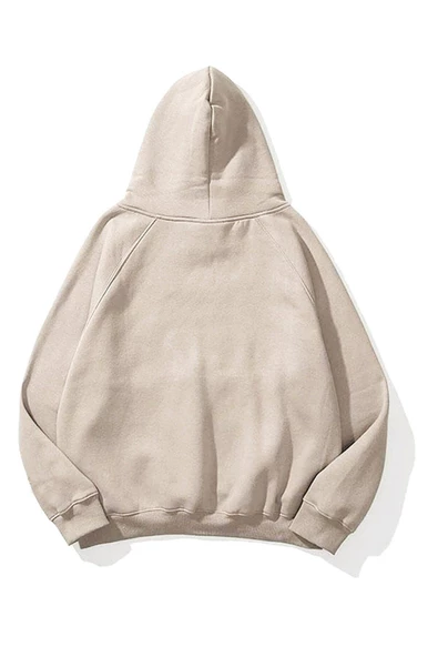 Unisex Essantial Baskılı Oversize Kapşonlu Sweatshirt - Resim 4
