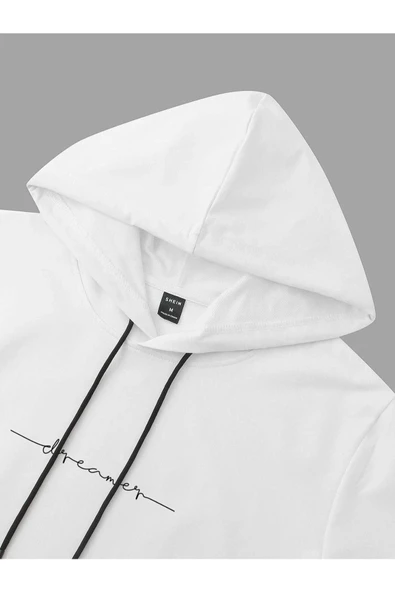 Unisex Dream Baskılı Oversize Kapüşonlu Sweatshirt - Resim 10