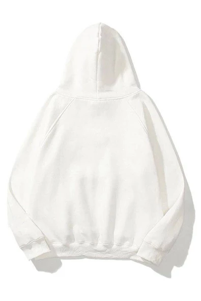 Unisex Essantial Baskılı Oversize Kapşonlu Sweatshirt - Resim 6