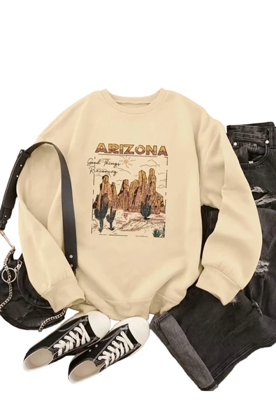 Unisex Arizona Bisiklet Yaka Sweatshirt ürün görseli 1