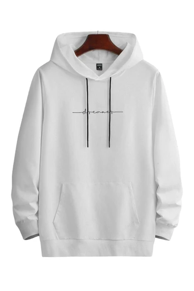 Unisex Dream Baskılı Oversize Kapüşonlu Sweatshirt - Resim 3