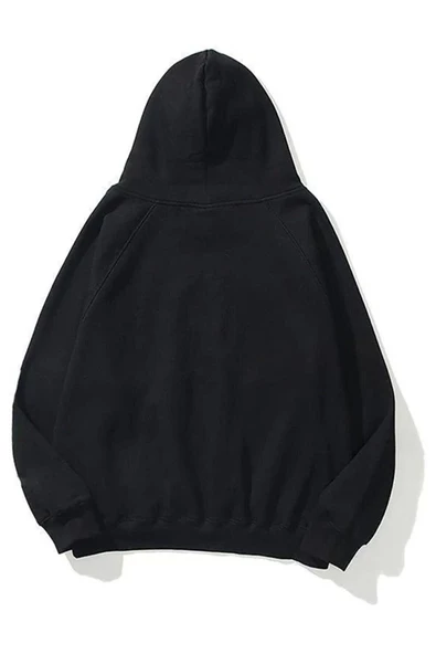 Unisex Essantial Baskılı Oversize Kapşonlu Sweatshirt - Resim 2