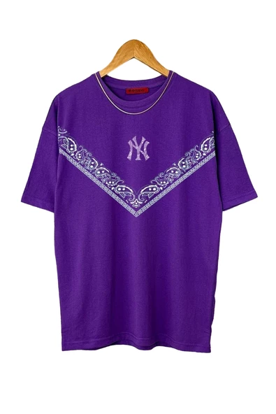 Erkek NY Baskılı T-Shirt - Resim 6