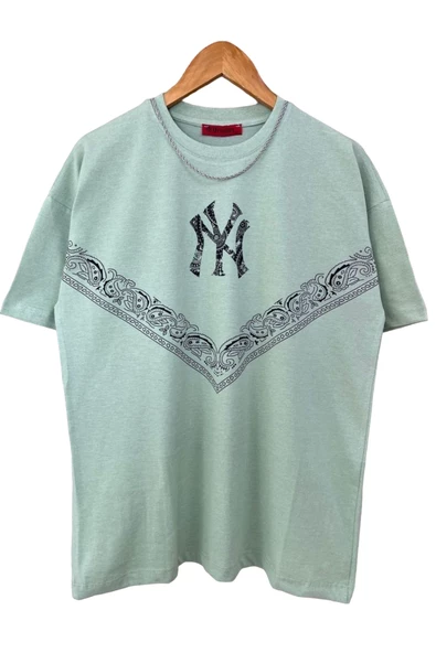 Erkek NY Baskılı T-Shirt - Resim 9