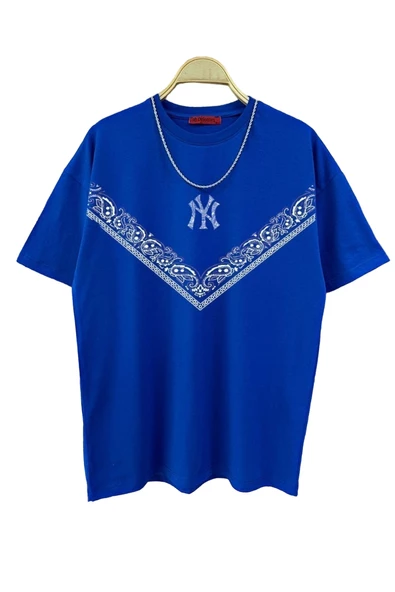 Erkek NY Baskılı T-Shirt - Resim 2