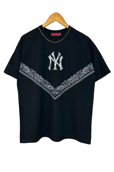 Erkek NY Baskılı T-Shirt - Resim 7