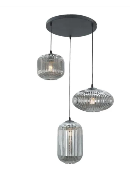 DEMET HABEK MYLİGHTS RUSTİK VİNTAGE ŞEFFAF  ELİPS CAMLI TAVAN PLOFONYER AVİZE   ÇAP 30 CM ürün görseli 1
