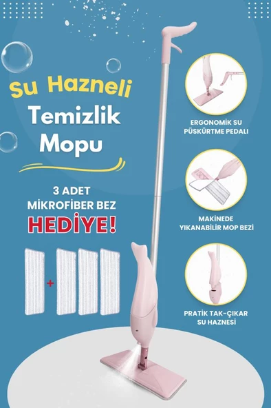 Flora Yunus Spreyli Su Hazneli Mop + 3 Adet Mikrofiber Bez HEDİYE! ürün görseli 1