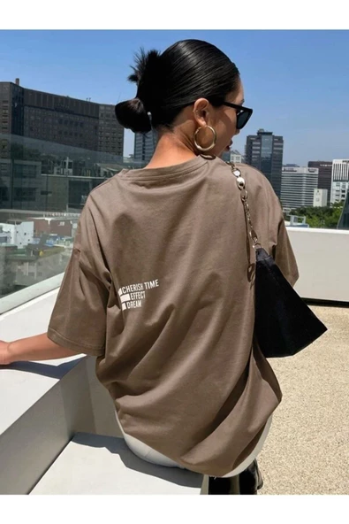Unisex Effect Baskılı Oversize T-shirt - Resim 8