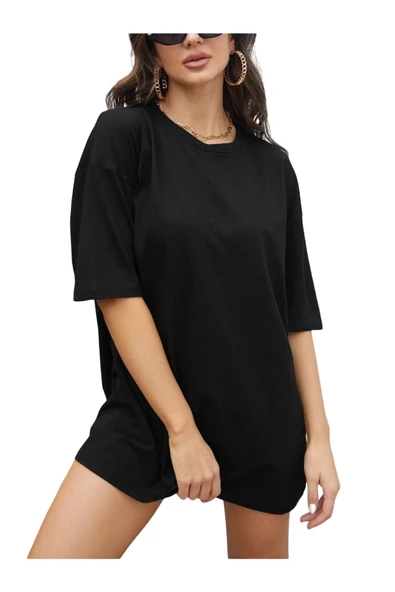 Unisex Düz Renk Oversize T-shirt ürün görseli 1