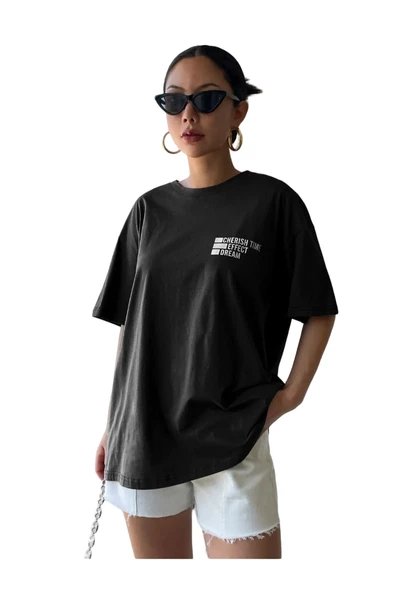Unisex Effect Baskılı Oversize T-shirt - Resim 3