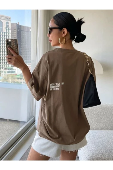 Unisex Effect Baskılı Oversize T-shirt - Resim 10
