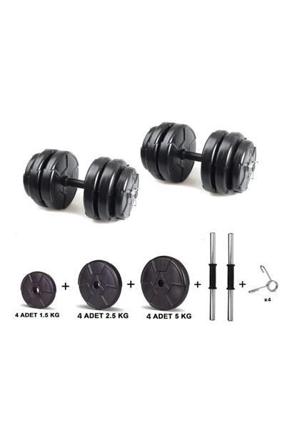 Ecgspor 36 Kg (2x 18kg) Dambıl Seti Siyah ürün görseli 1